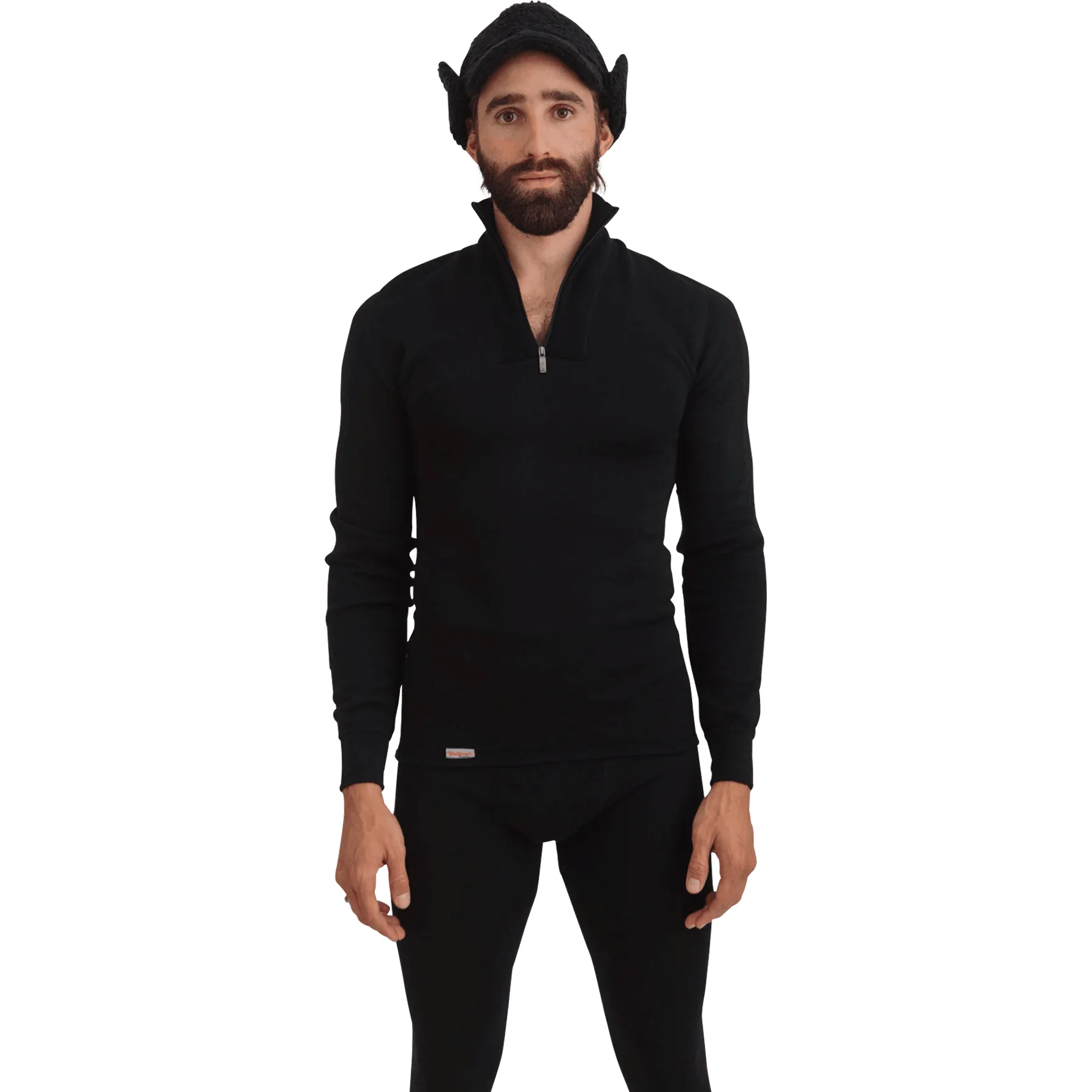 200g Half Zip, Black