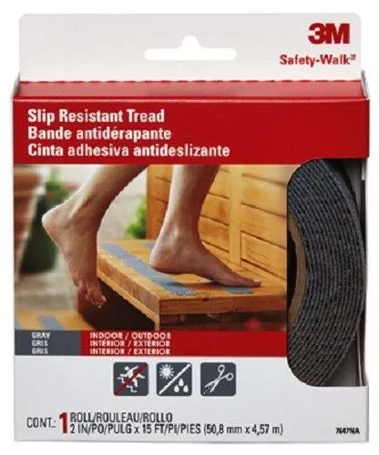 3M 370G-R2X180 2" x 15' Foot Roll of Gray Anti-Slip No Slip Stair Tread Safety Tape