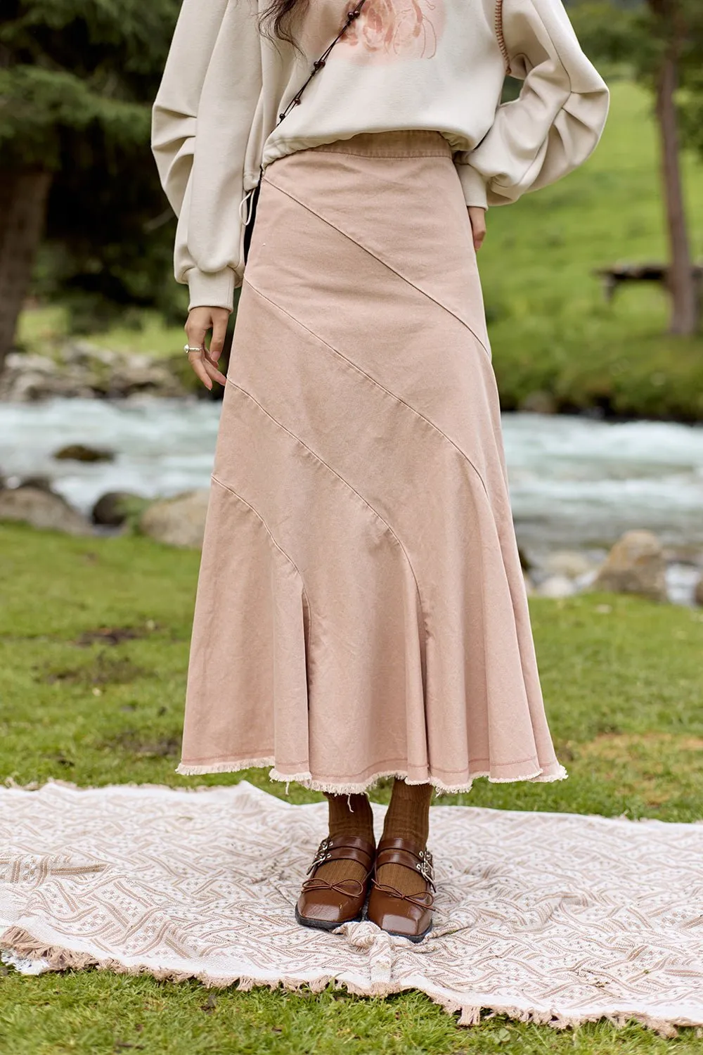 A Line Maxi Skirt for Women