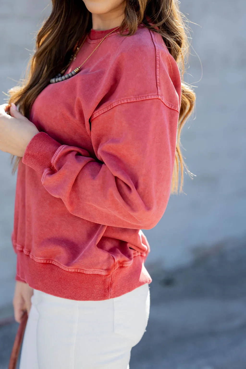 Acid Washed Crewneck Sweatshirt