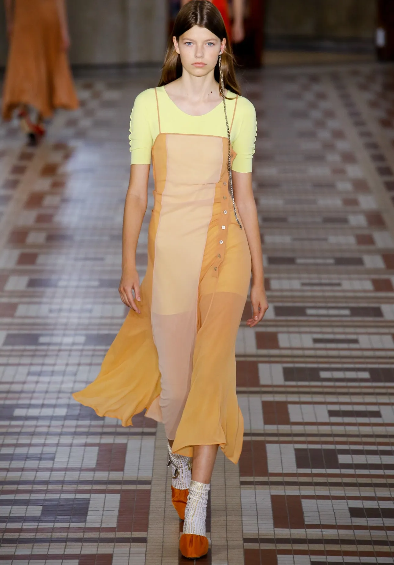 Acne Studios spring '19 sheer slip dress, pale orange, 8