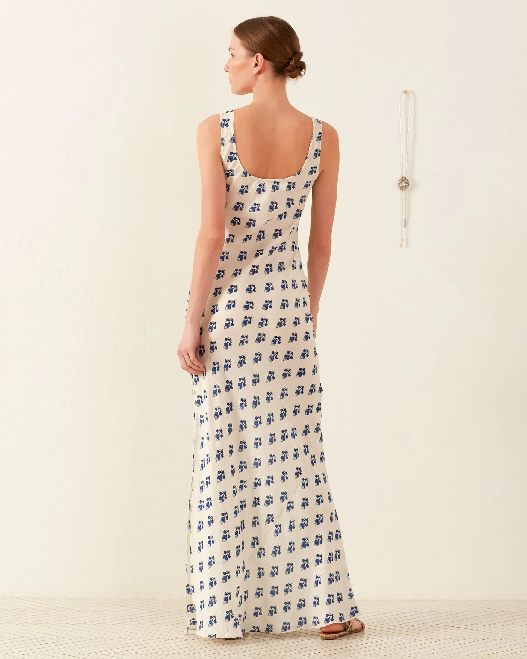 Adele Indigo Bhutti Silk Dress