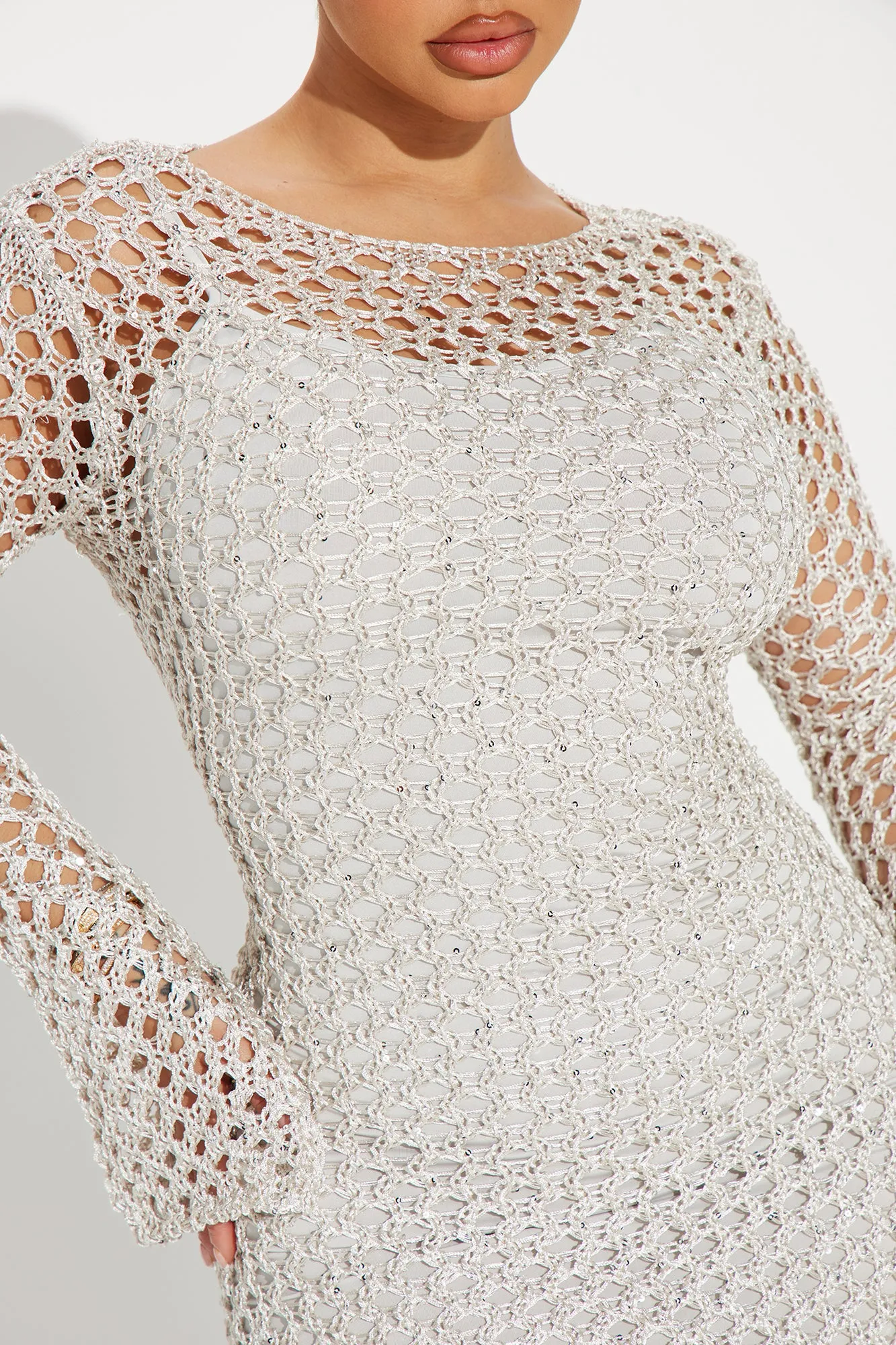 Alexandra Crochet Mini Dress - Cream