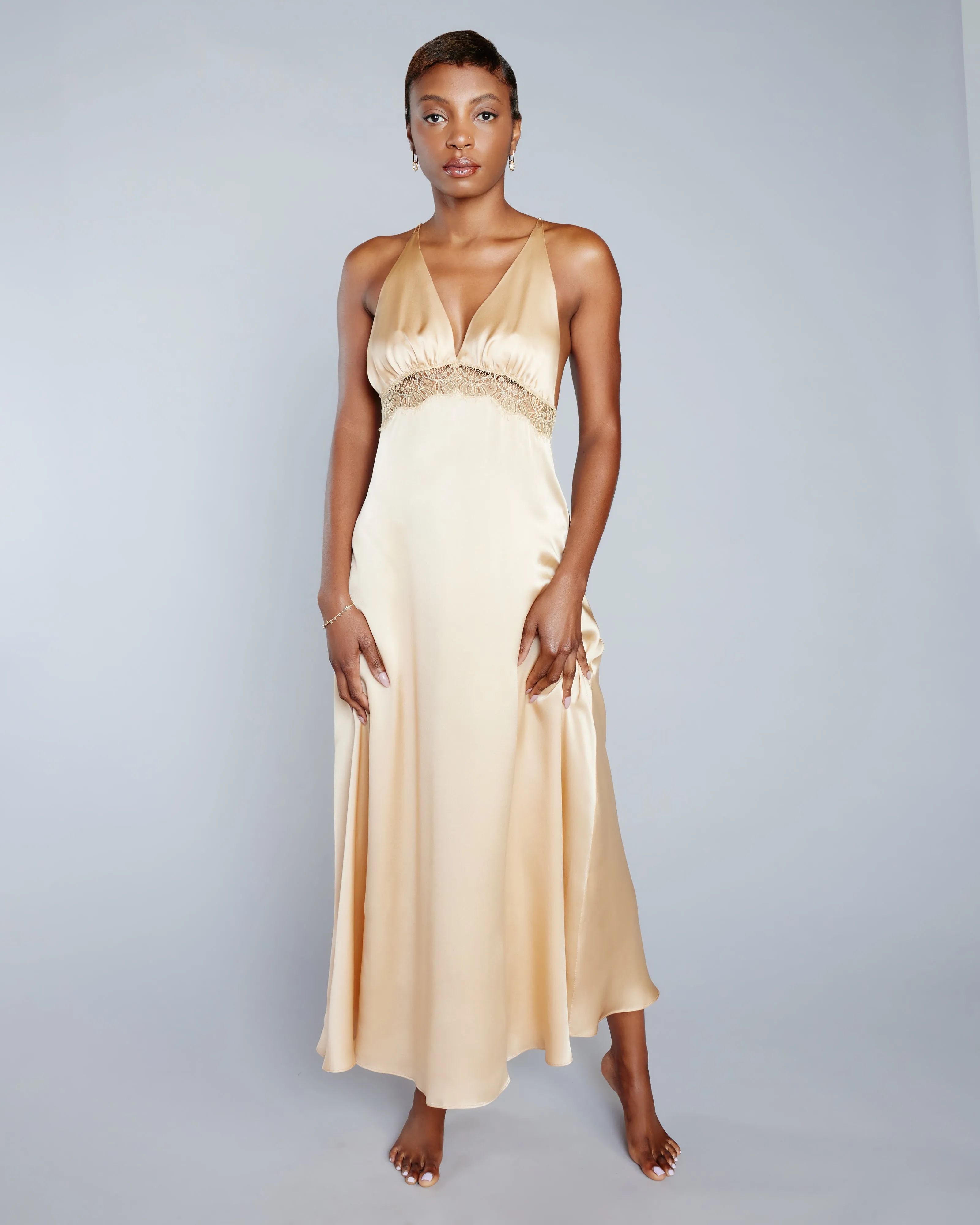 Alexandria Gold Silk Gown