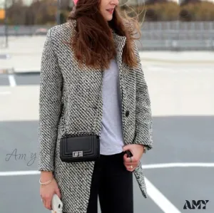 Amy Fashion - Casual Woolen long Overcoat