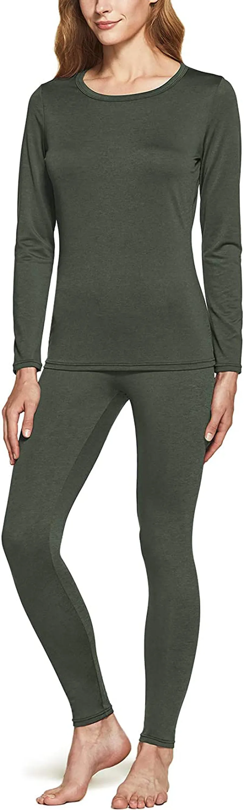 ATHLIO Women's Winter Thermal Underwear Long Johns Set, Warm Base Layer, Top & Bottom for Cold Weather