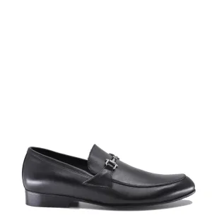 Atlanta Mocassin Black Slip-On Buckle Dress Shoe