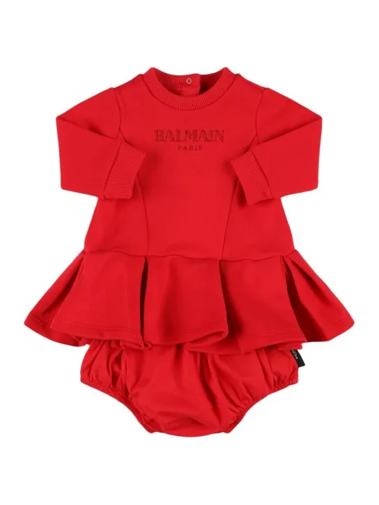 Balmain   Cotton sweat dress &amp; diaper cover 