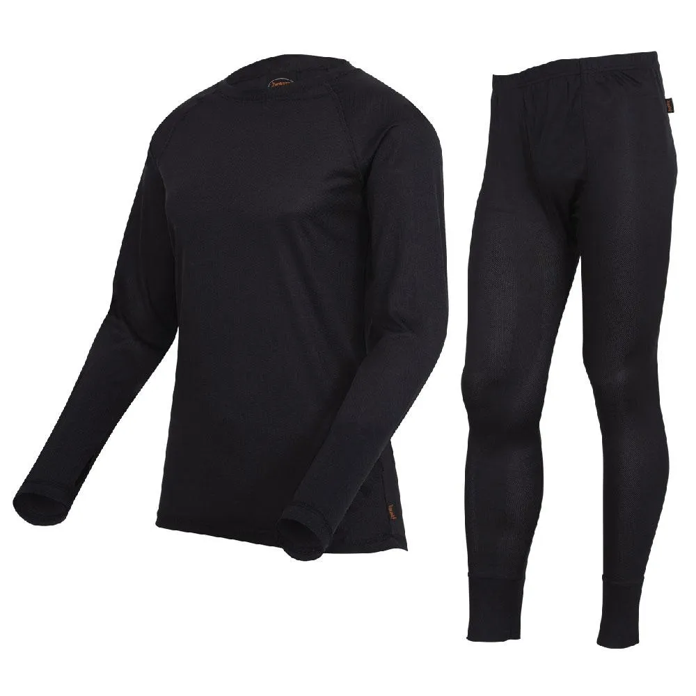 Base Layer - Pioneer Black Premium Polyester Quick-Dry and Moisture-Wicking Set, D2200A