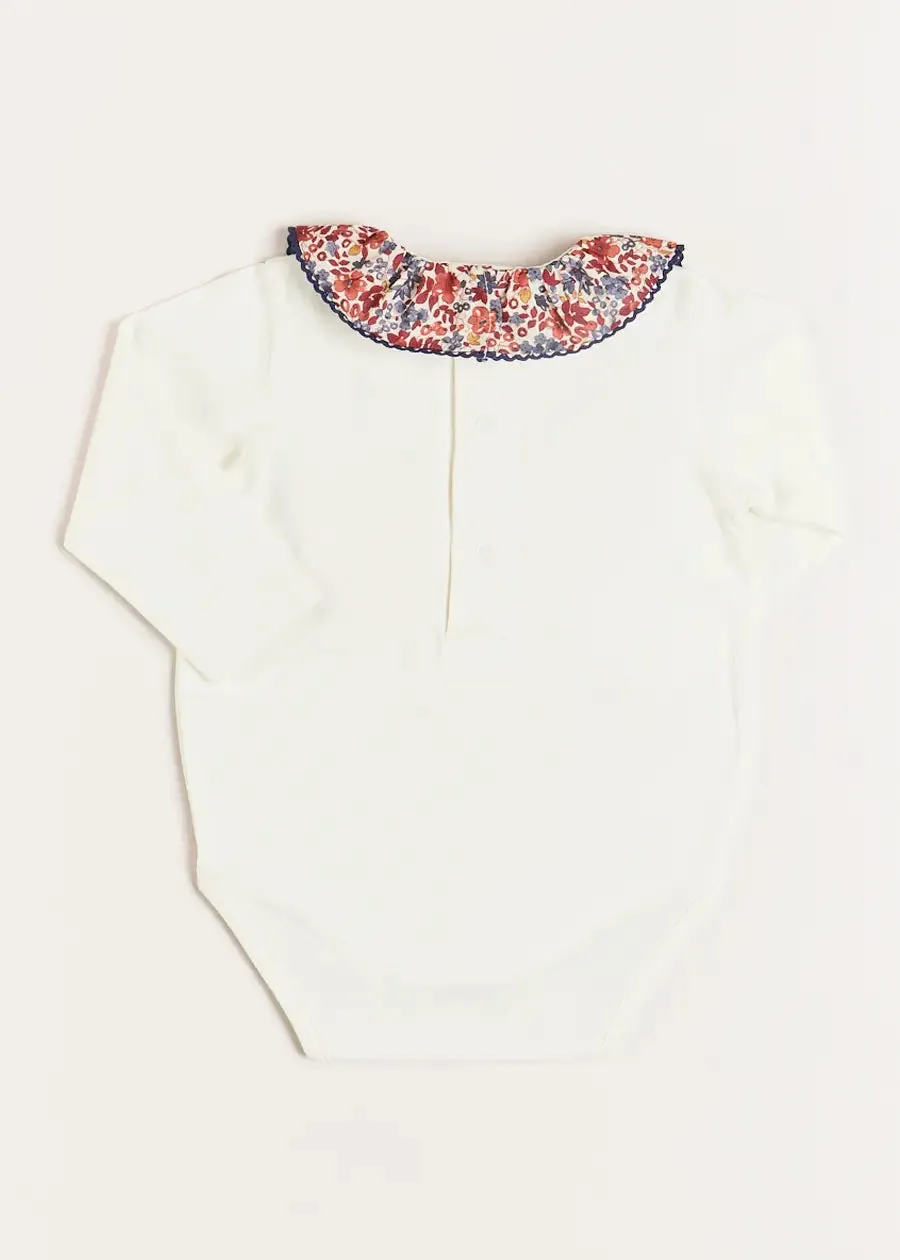 Beatrice Floral Long Sleeve Bodysuit in Navy (1mth-3yrs)