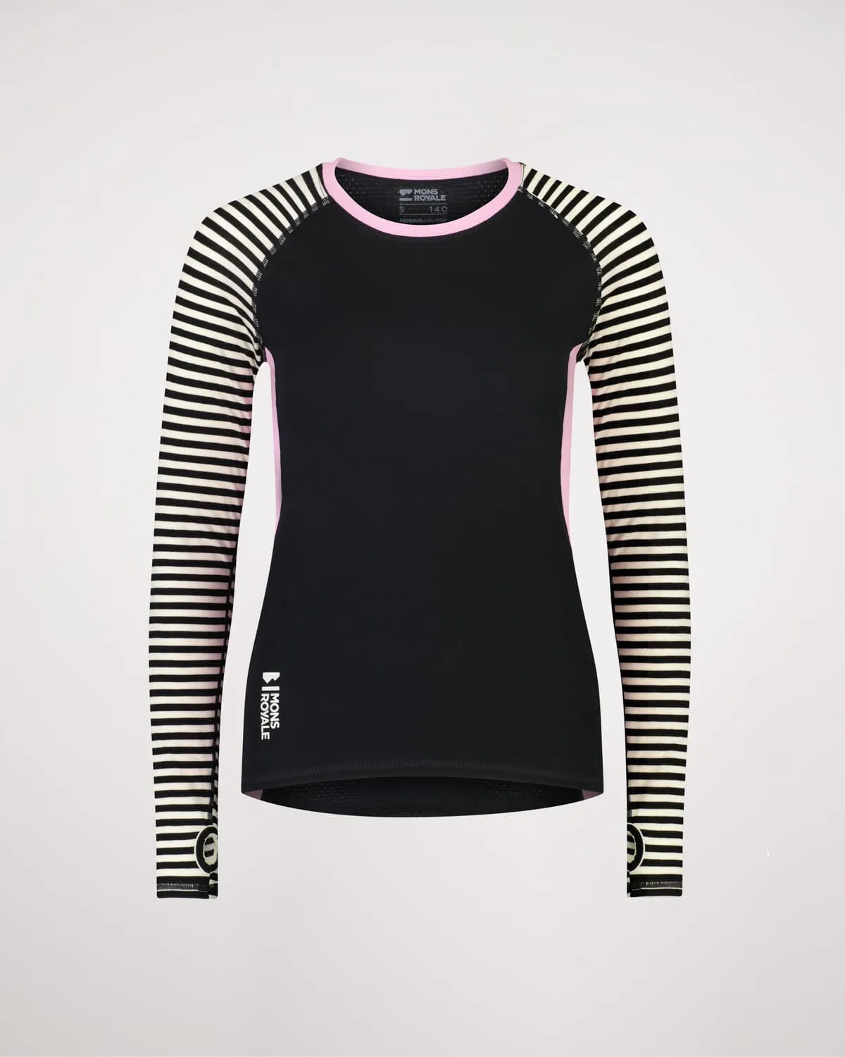 Bella Merino Long Sleeve - Pink Stripe