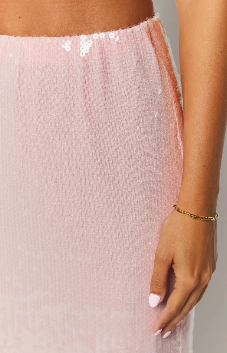 Bellah Pink Sequin Maxi Skirt