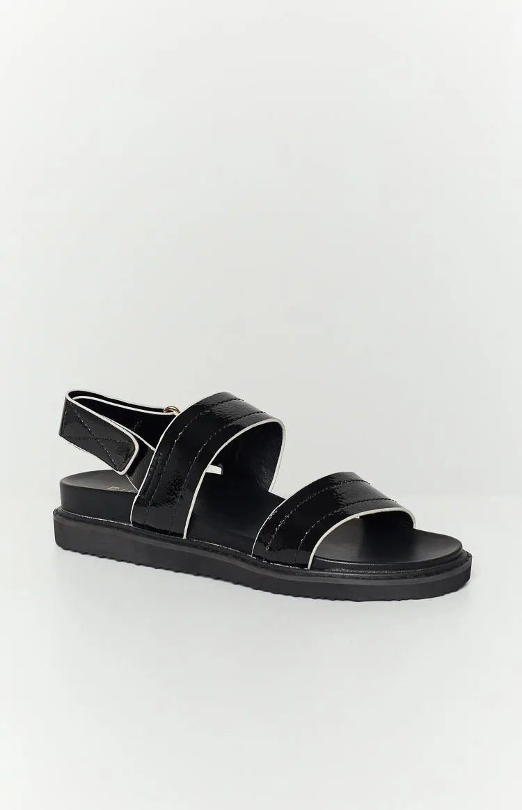 Billini Zyla Black Crinkle Sandal