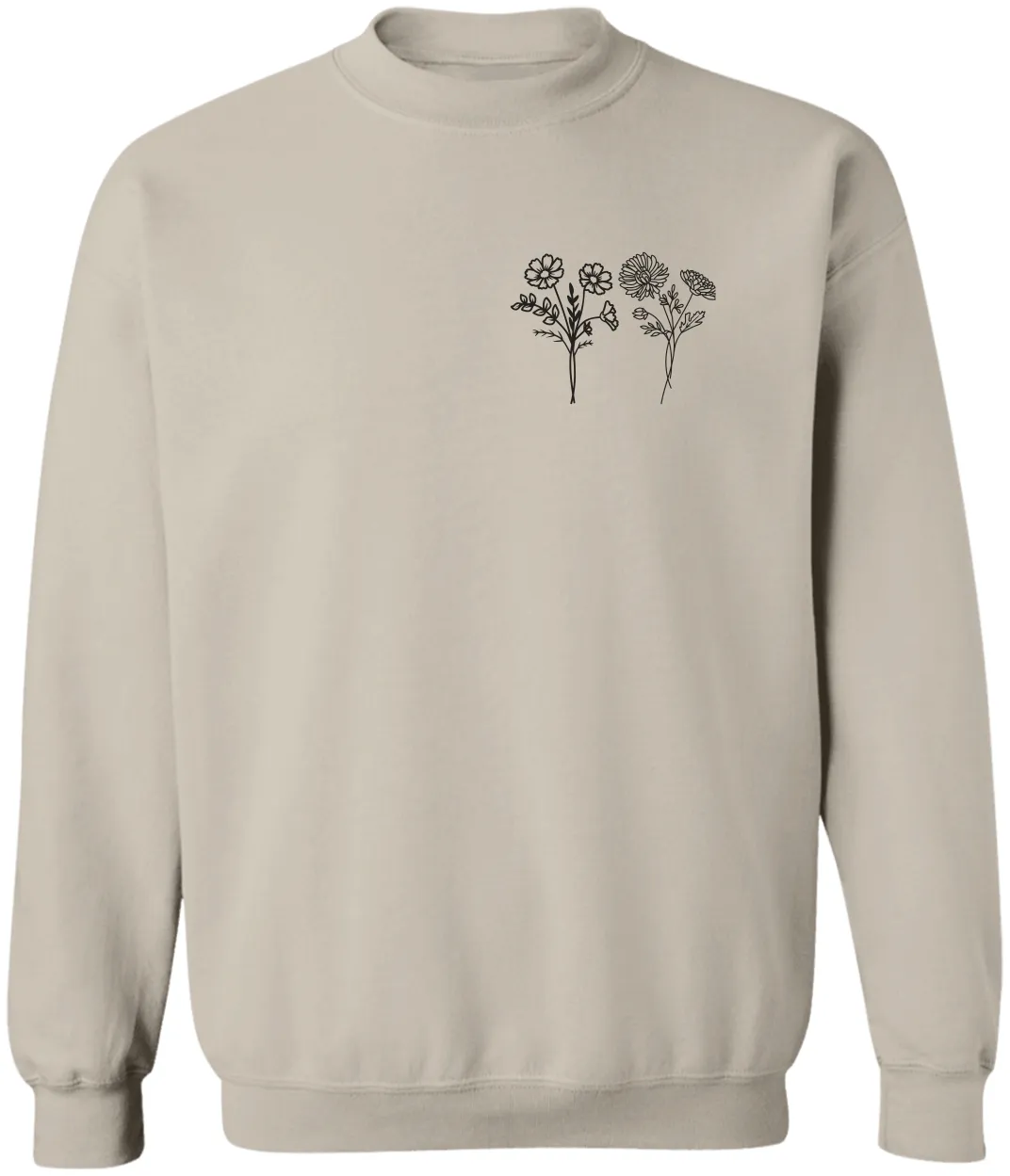 Birth Month Flower Crewneck  Sweatshirt