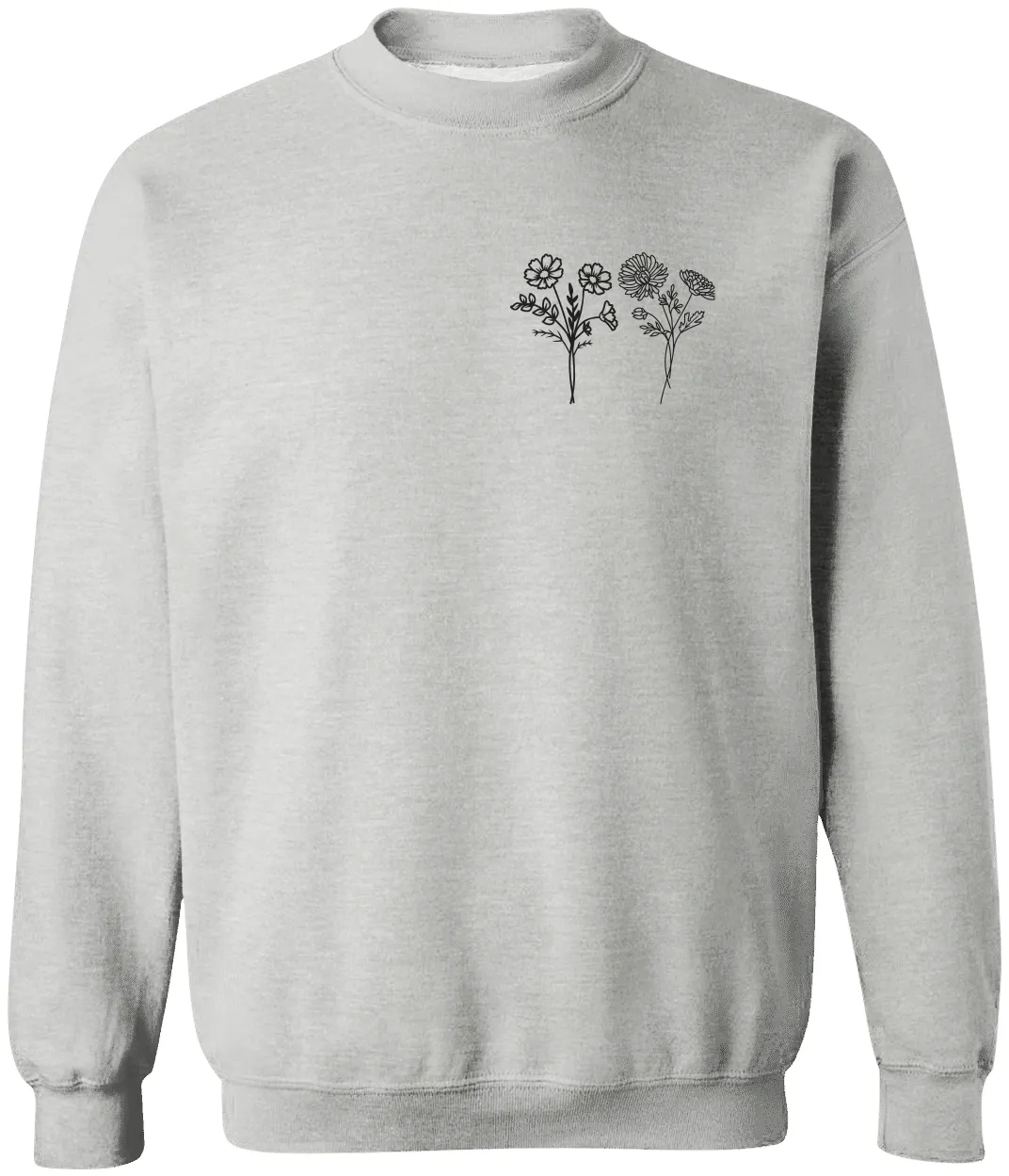 Birth Month Flower Crewneck  Sweatshirt