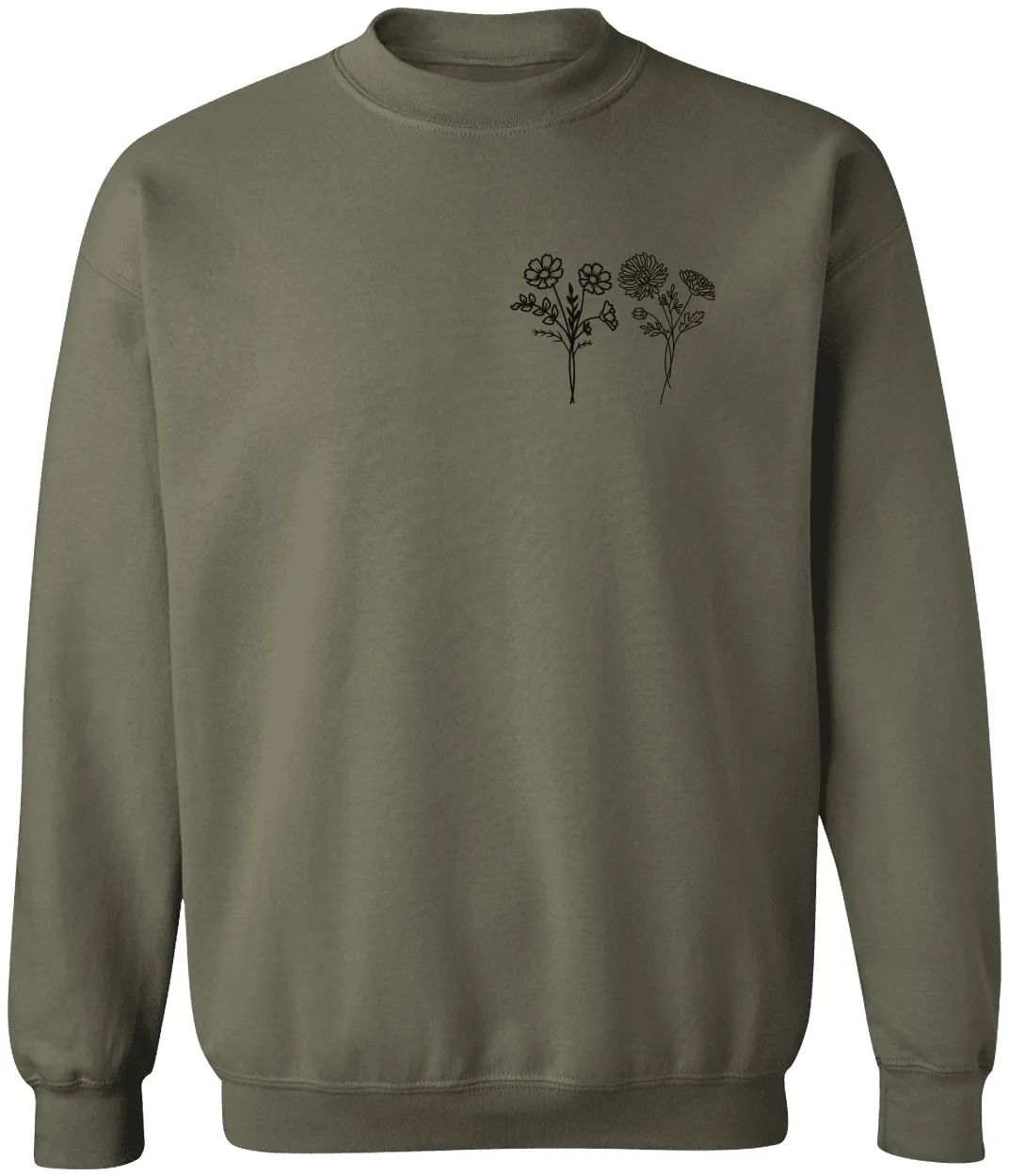 Birth Month Flower Crewneck  Sweatshirt