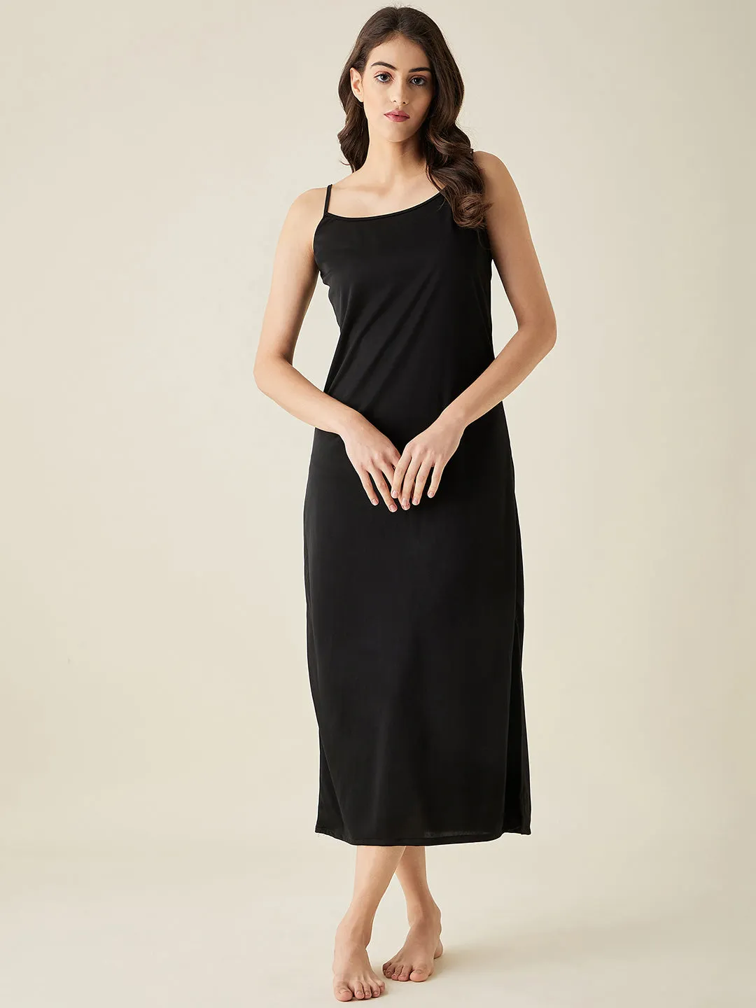 Black Foreset Night Slip And Shrug Set - The Kaftan Company