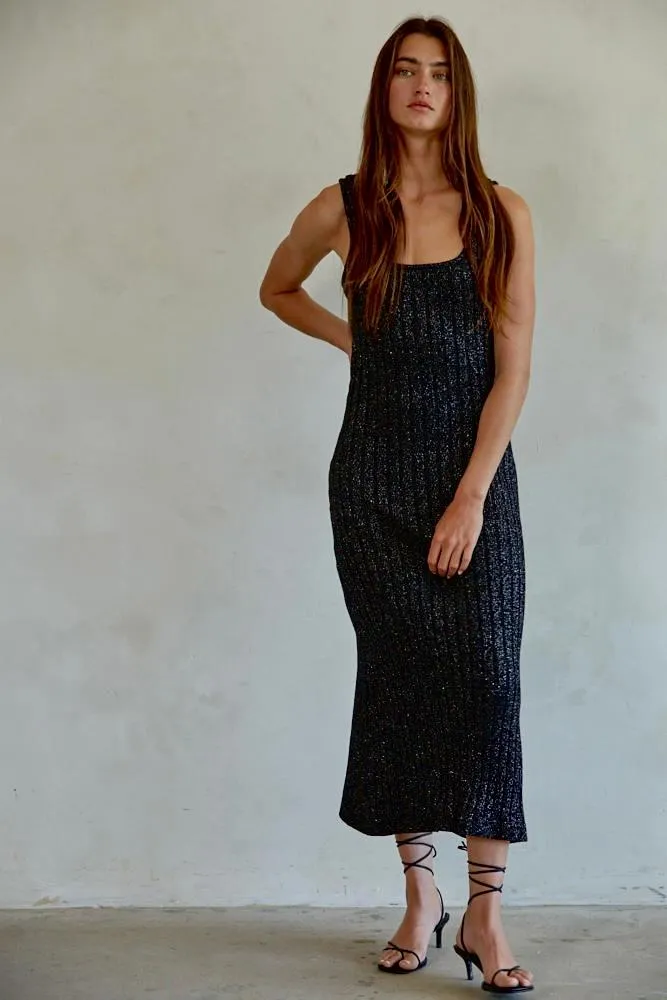 Black/Silver Sleeveless Knit Dress by By Together