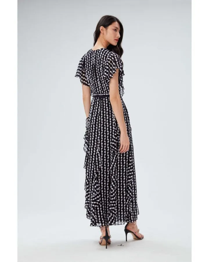 Bleuet Dot Print Maxi Dress