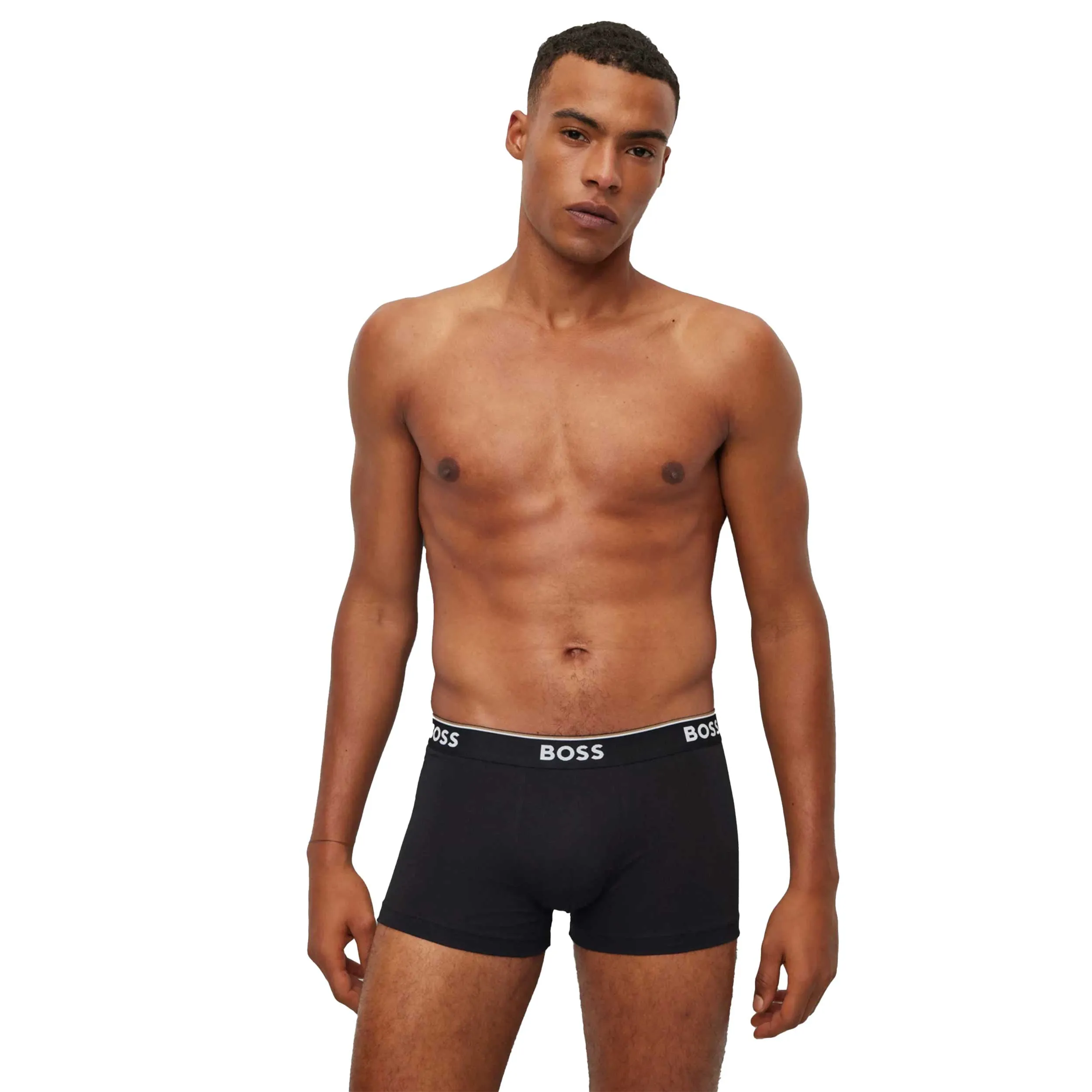 BOSS Trunk 3P Power Underwear in Black, White & Beige