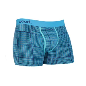 Boxer Brief w/ Fly in Blue Houndstooth by Wood Underwear