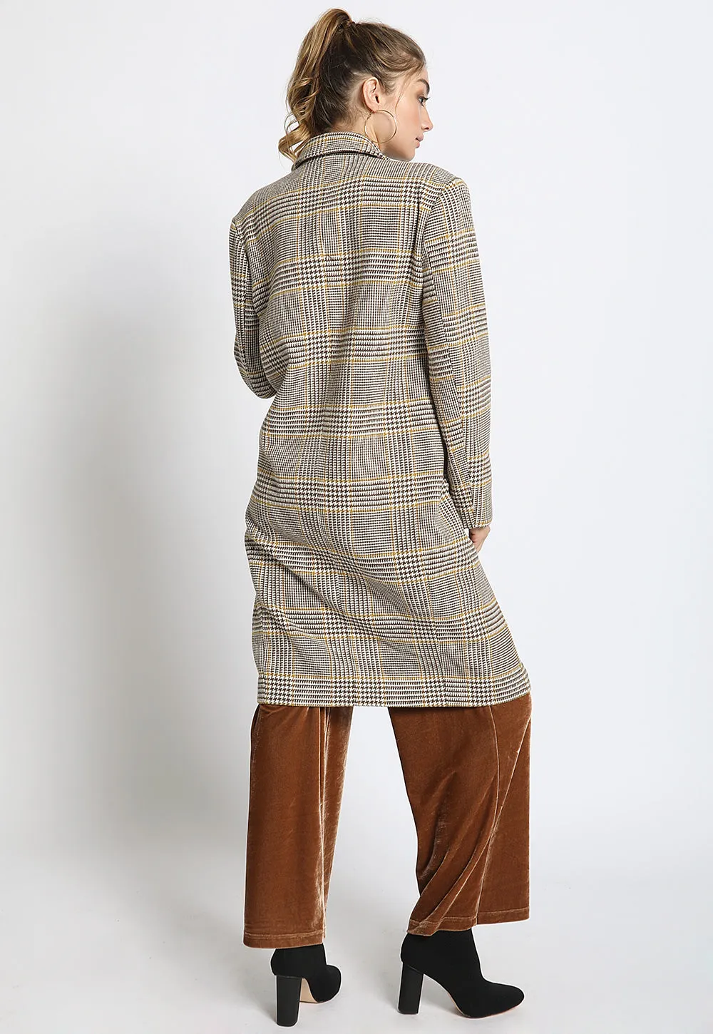 Boyfriend Plaid Overcoat