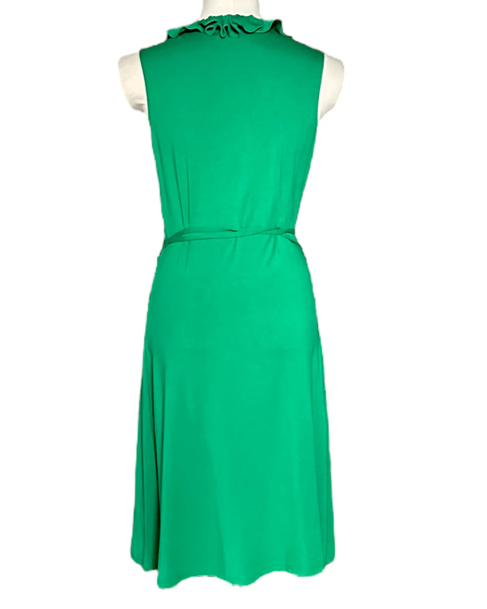 Bright Spring Shamrock Sleeveless Ruffle Wrap Dress