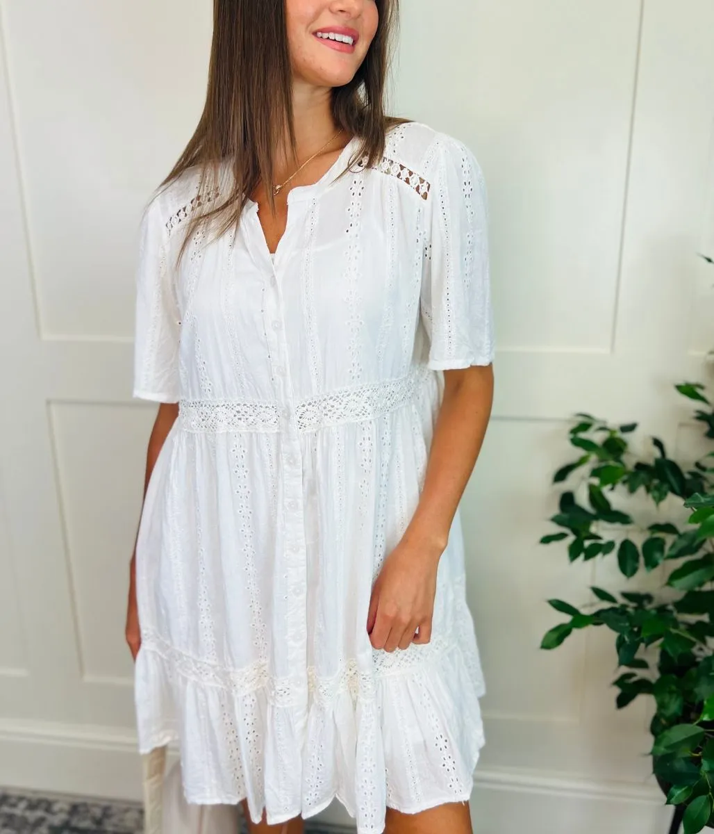 Broderie Anglaise Tiered Dress