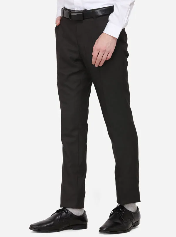 Brown Solid Super Slim Fit Formal Trouser | Greenfibre