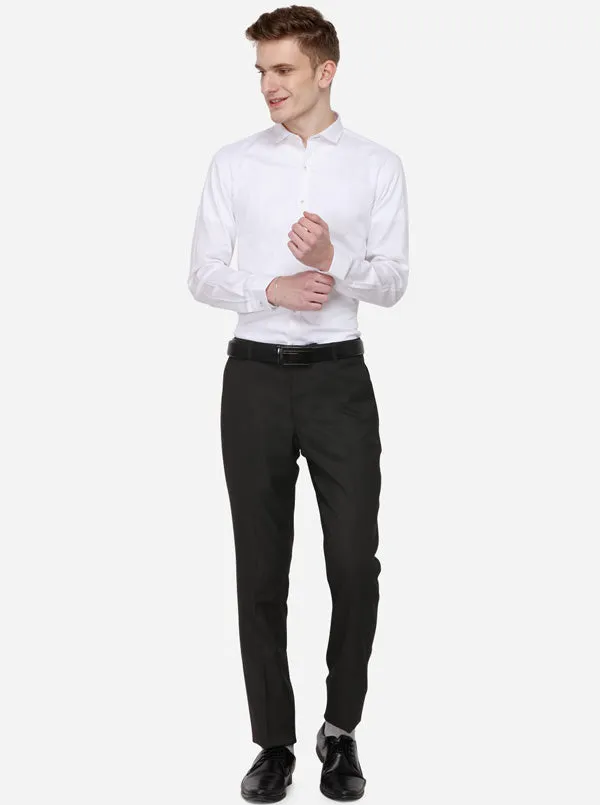 Brown Solid Super Slim Fit Formal Trouser | Greenfibre