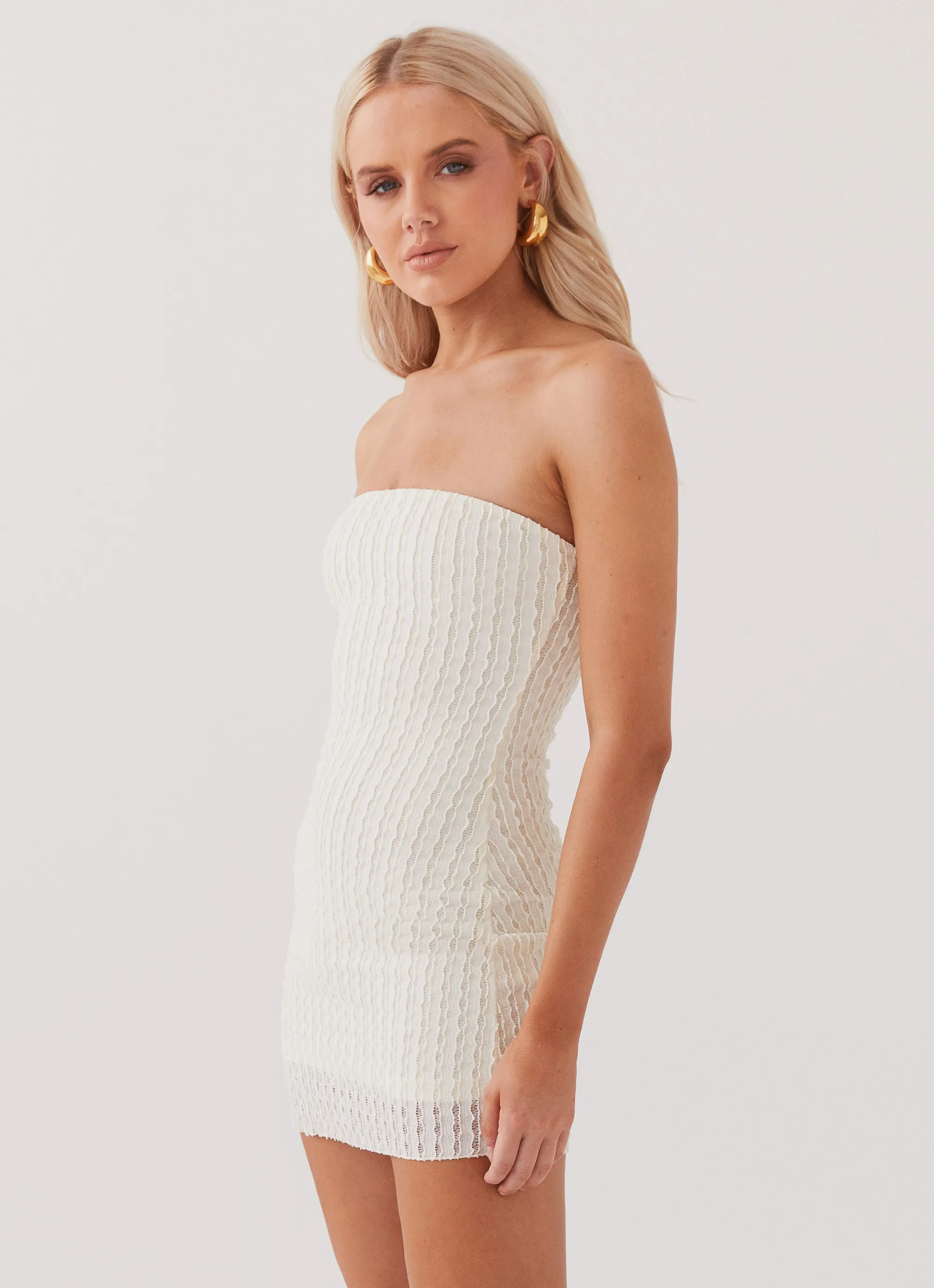 Calm Waters Knit Mini Dress - Cream