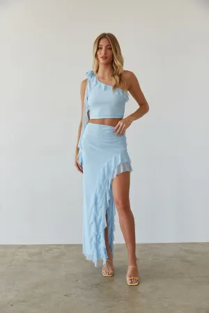 Carissa Asymmetrical Ruffle Maxi Skirt