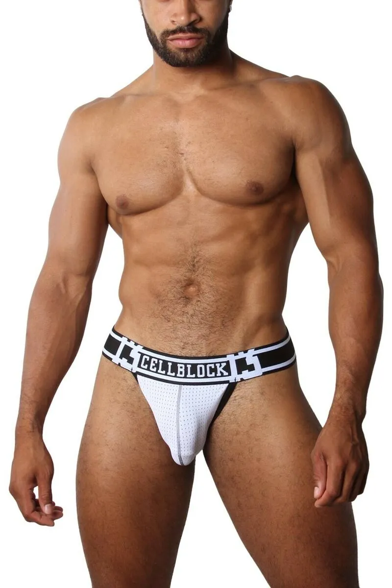 CellBlock 13 Relay Thong Underwear White CBU226 Size M