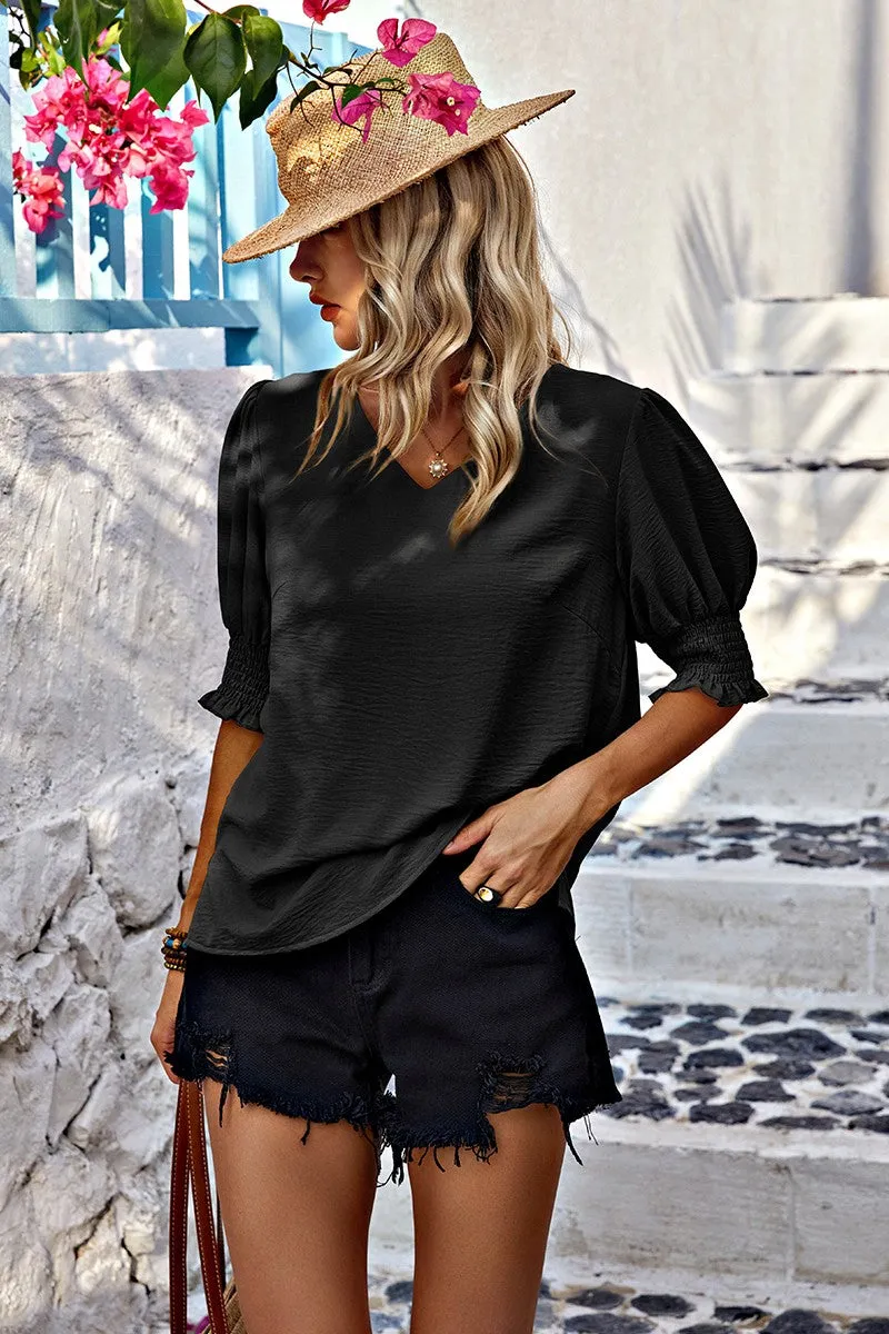 Chic Chiffon Smock Sleeve Blouse