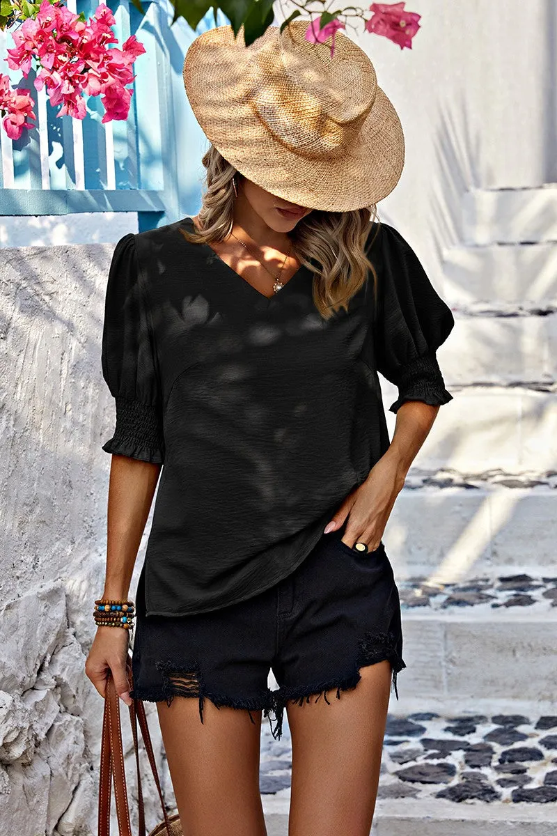 Chic Chiffon Smock Sleeve Blouse