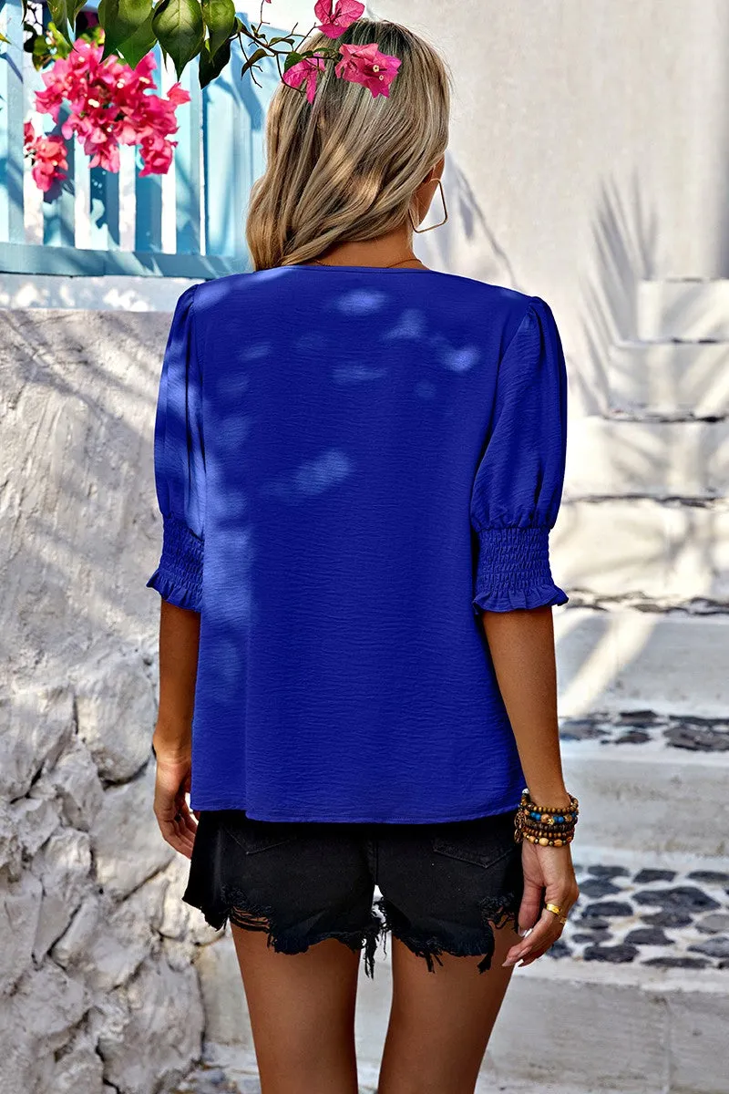 Chic Chiffon Smock Sleeve Blouse