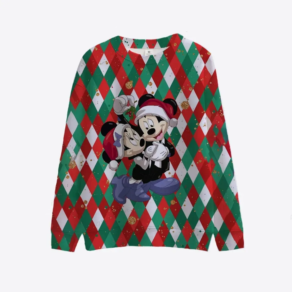 Christmas Themed Mickey Minnie Sweatshirt