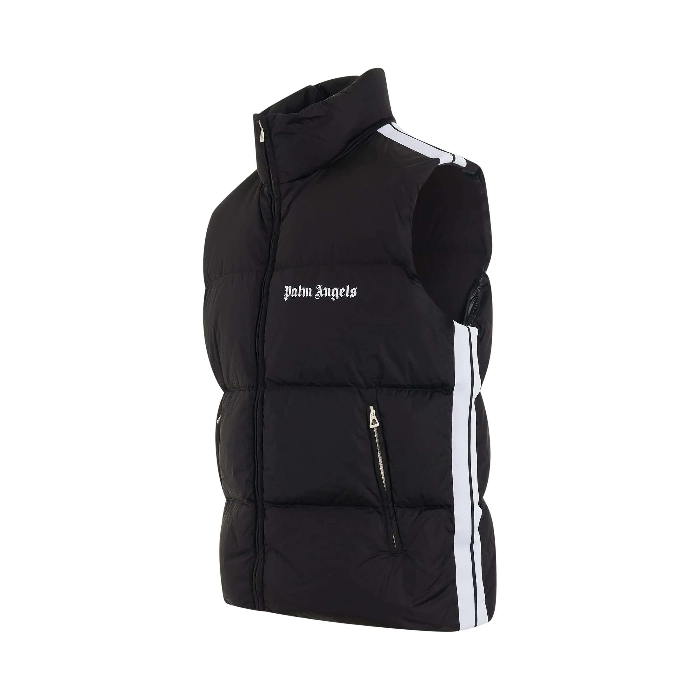 Classic Track Down Vest in Black/White