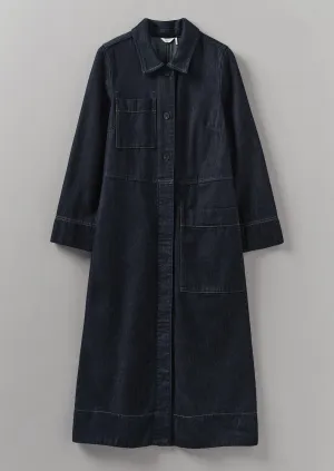 Cotton Hemp Denim Dress | Indigo