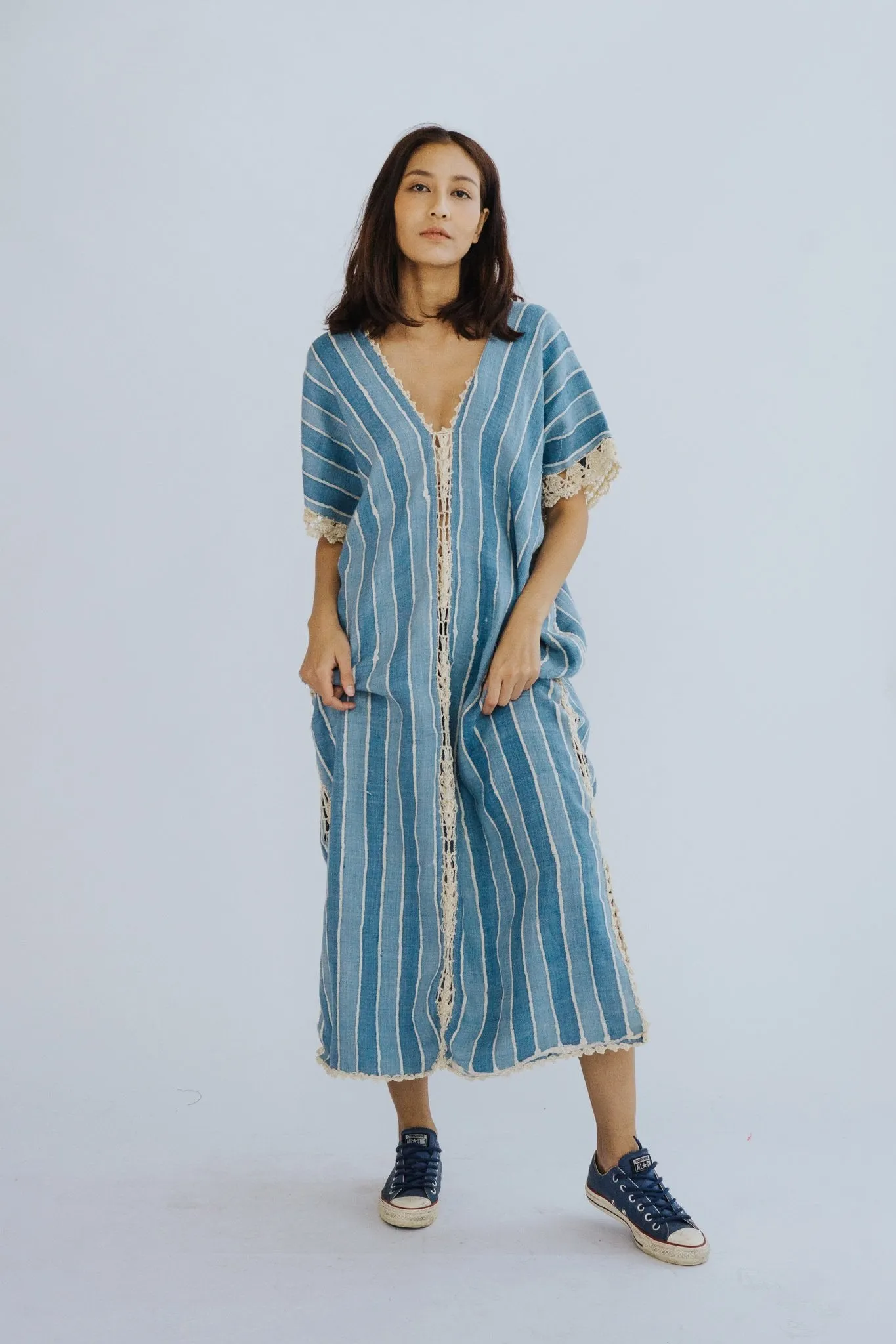 COTTON HEMP KAFTAN DRESS UMA