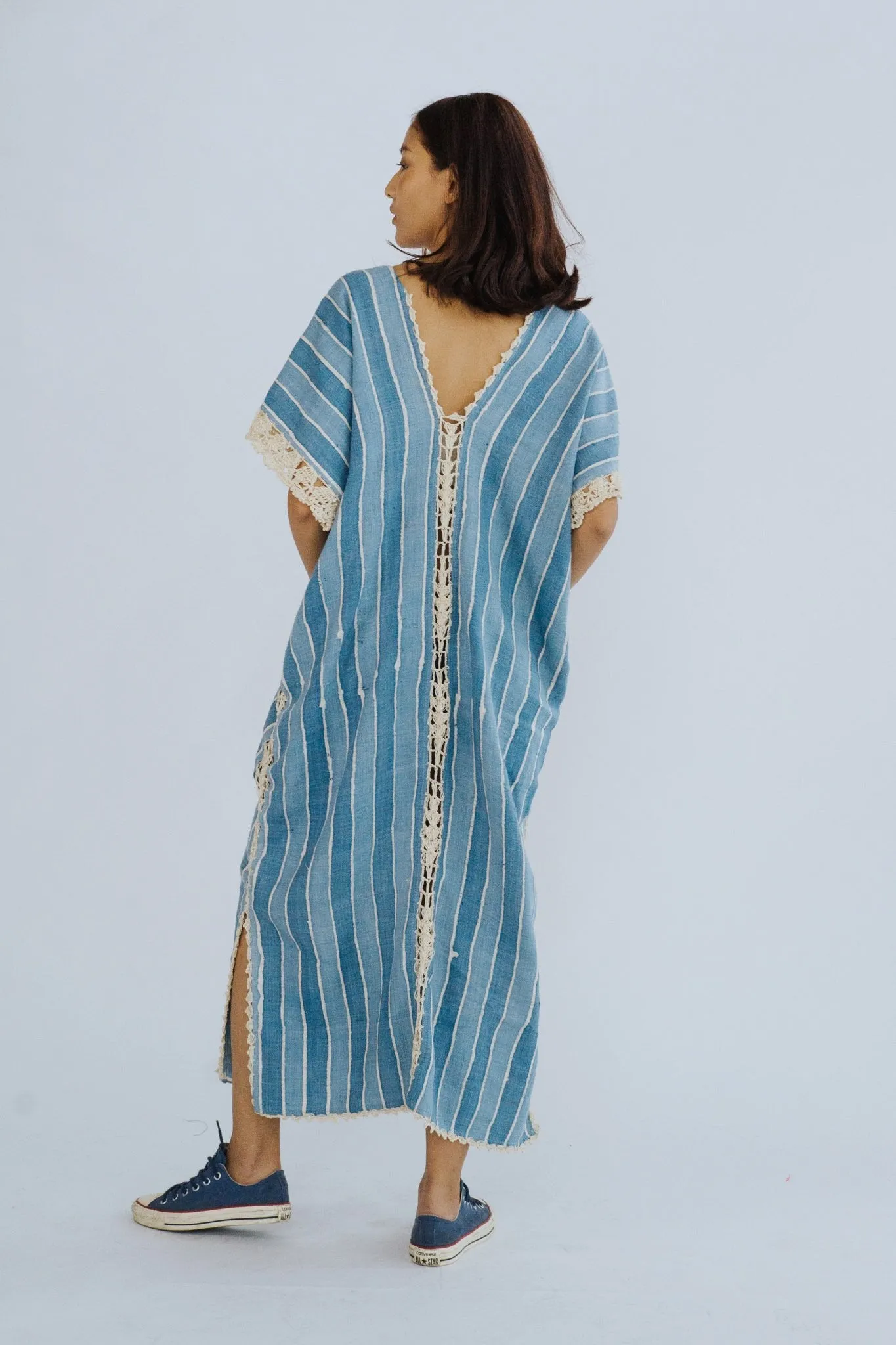 COTTON HEMP KAFTAN DRESS UMA