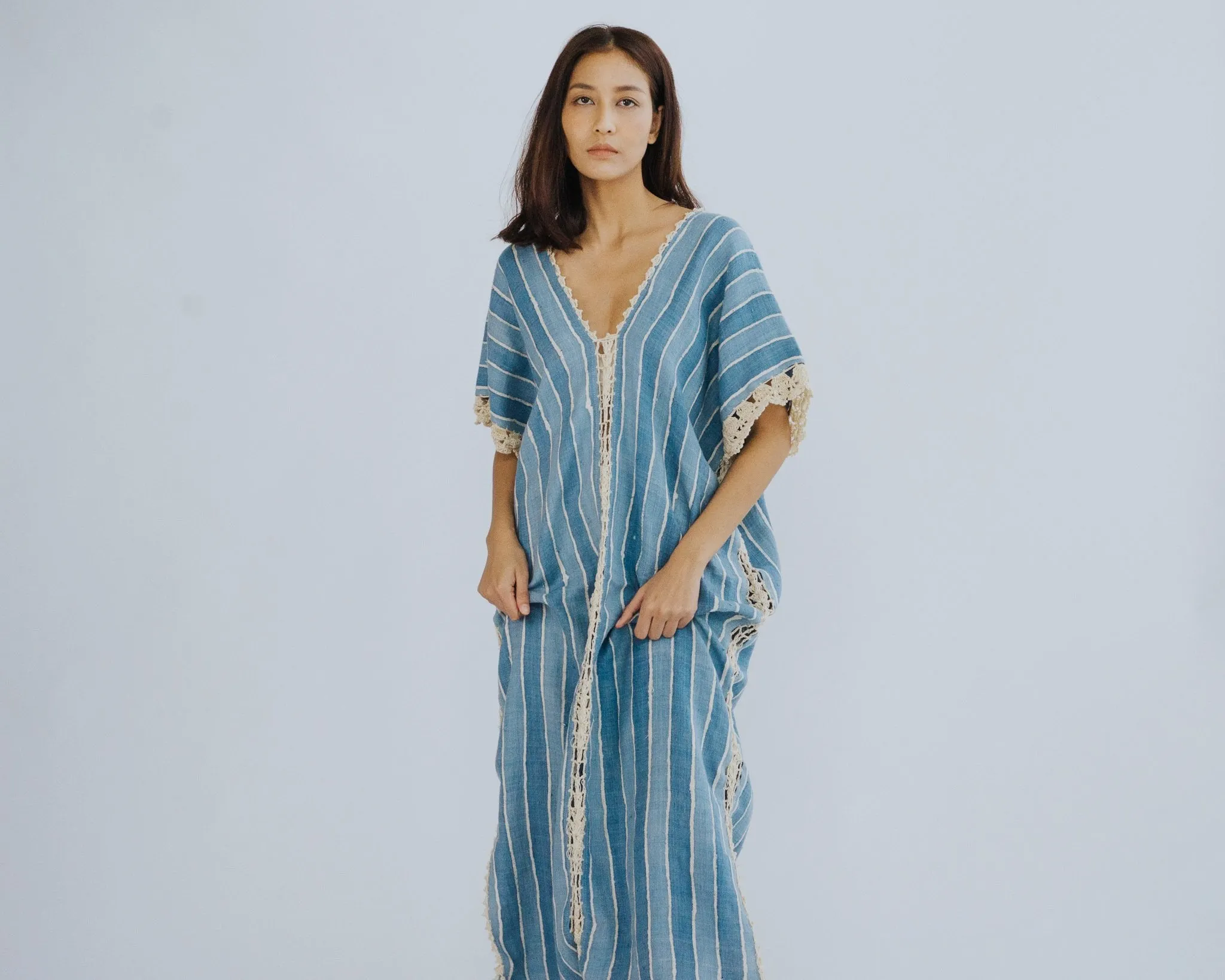 COTTON HEMP KAFTAN DRESS UMA