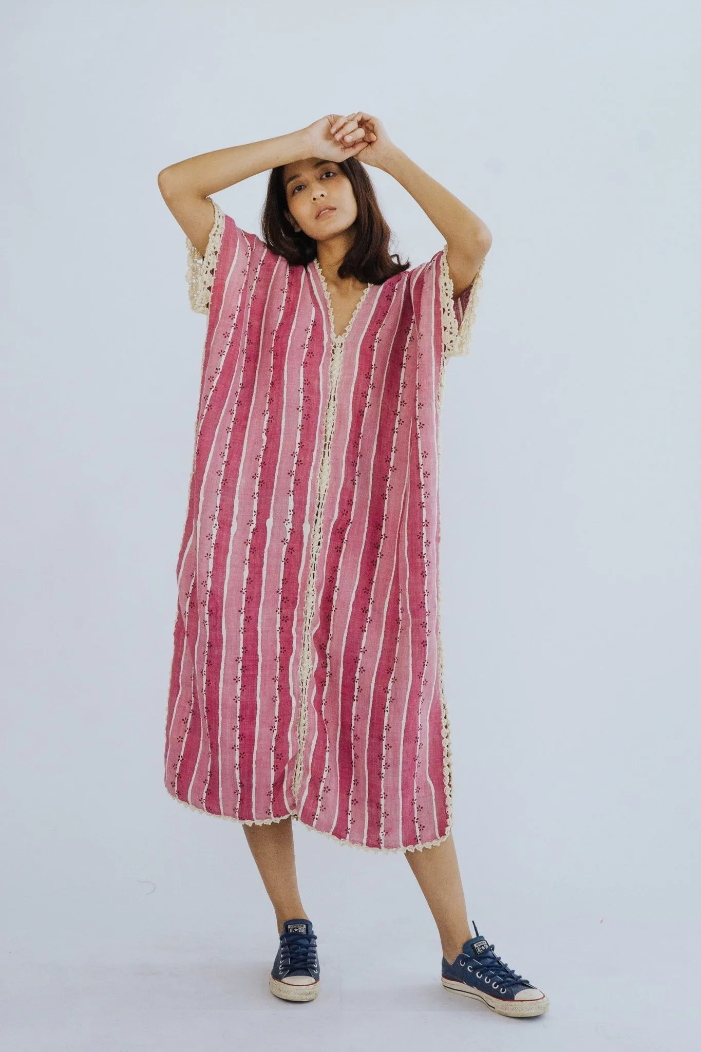 COTTON HEMP KAFTAN DRESS UMA