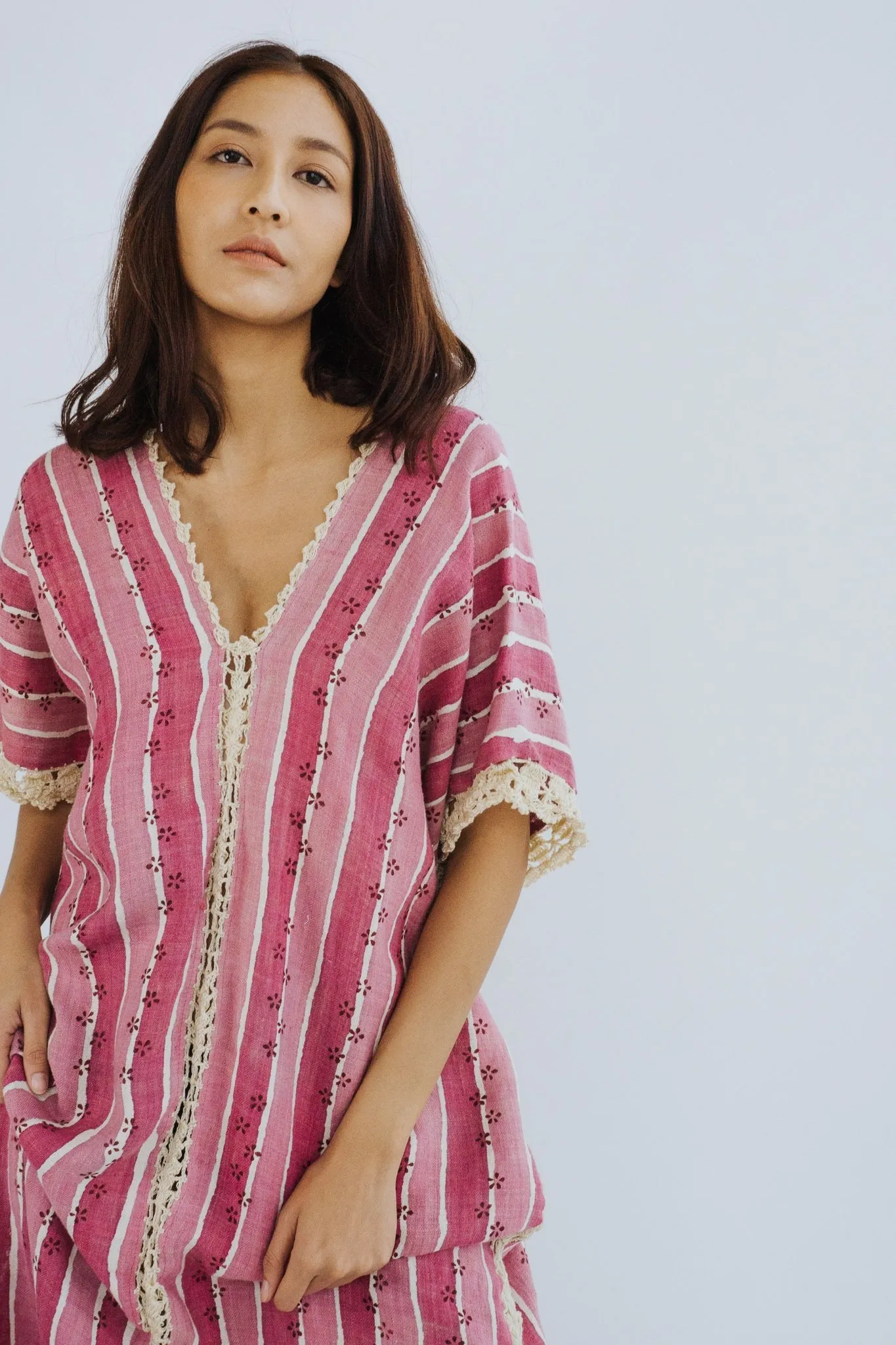 COTTON HEMP KAFTAN DRESS UMA