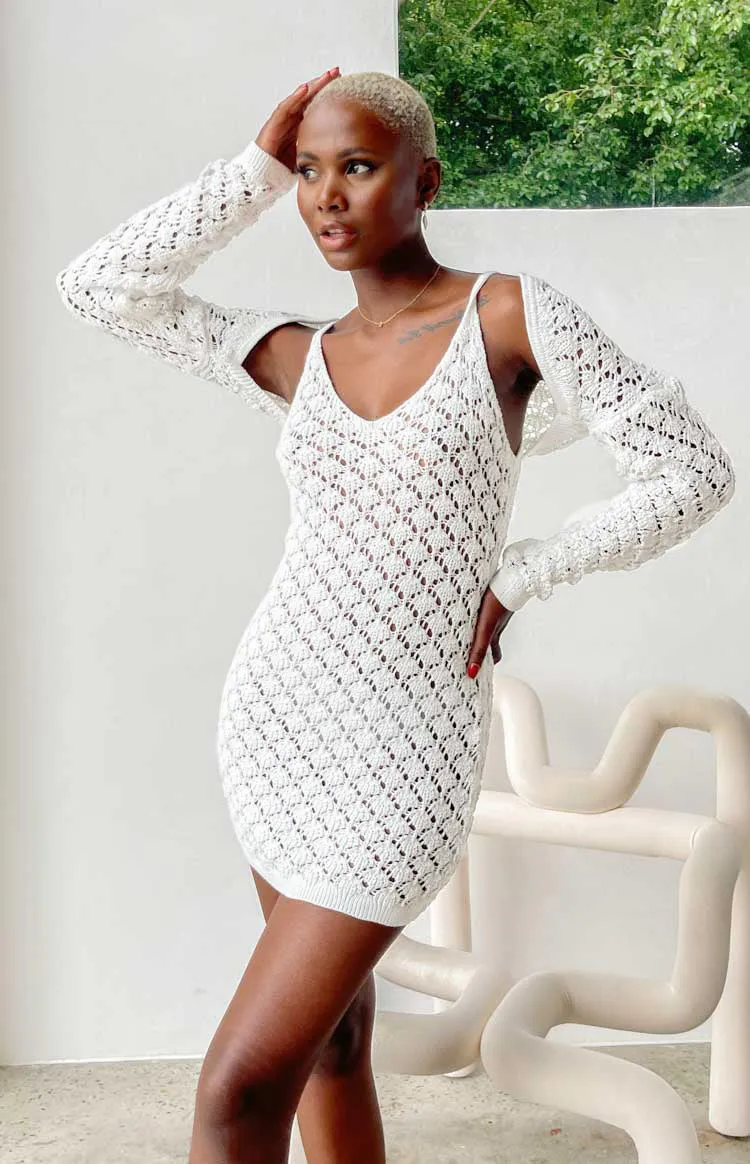 Courtney White Knit Mini Dress