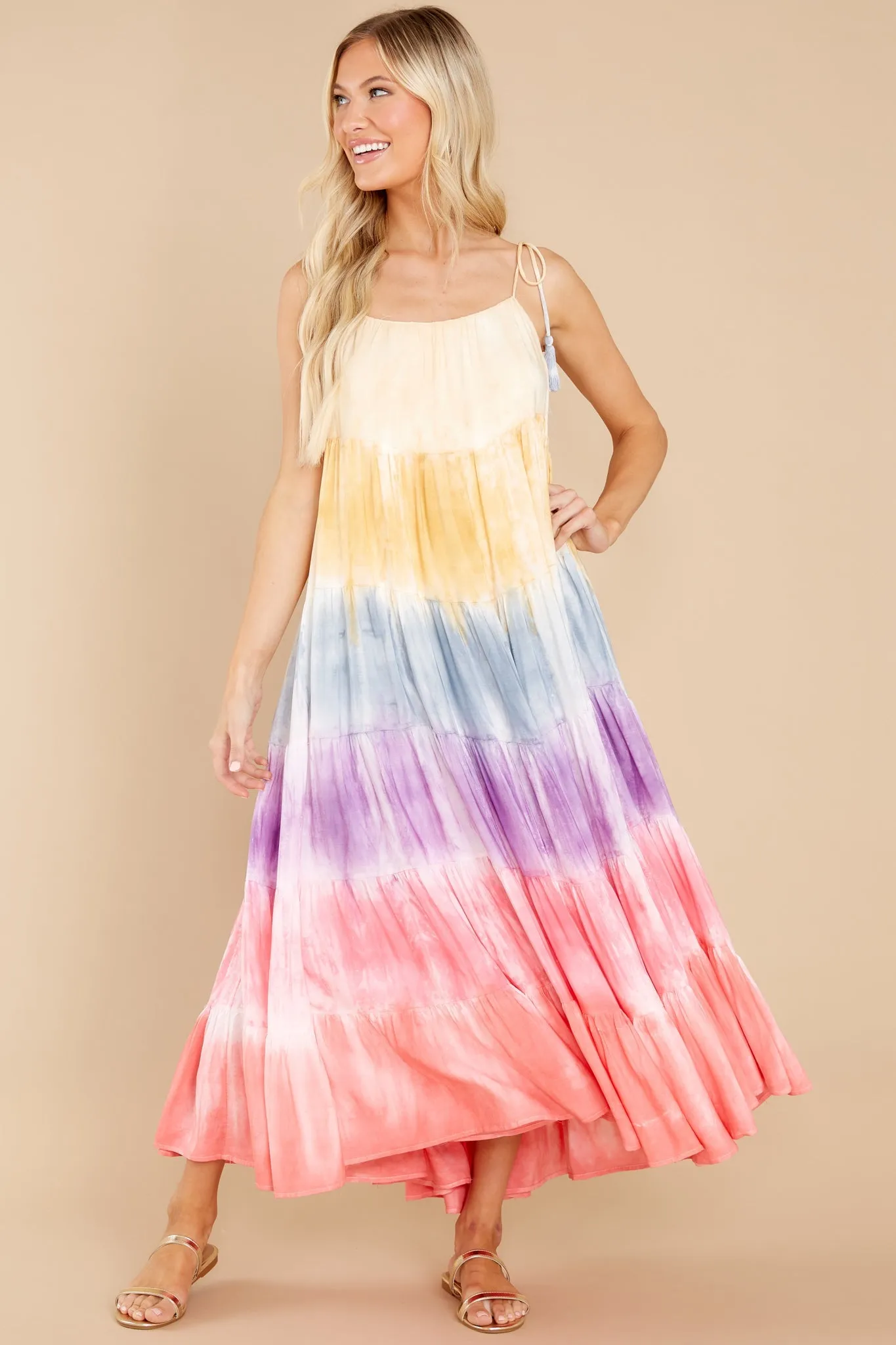 Dare To Dream Pink Multi Tie Dye Maxi Dress