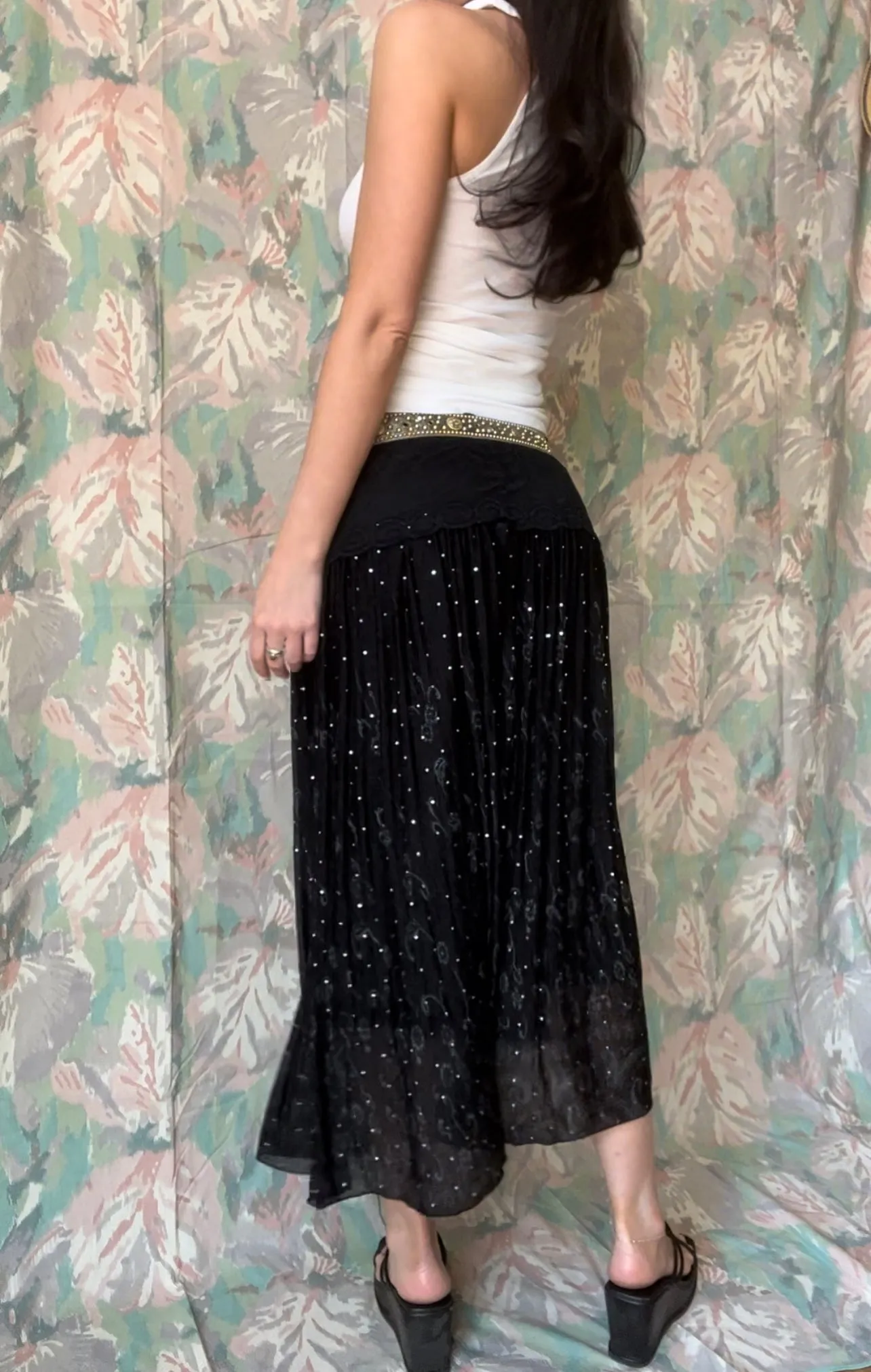 Disco Glitter Maxi Skirt