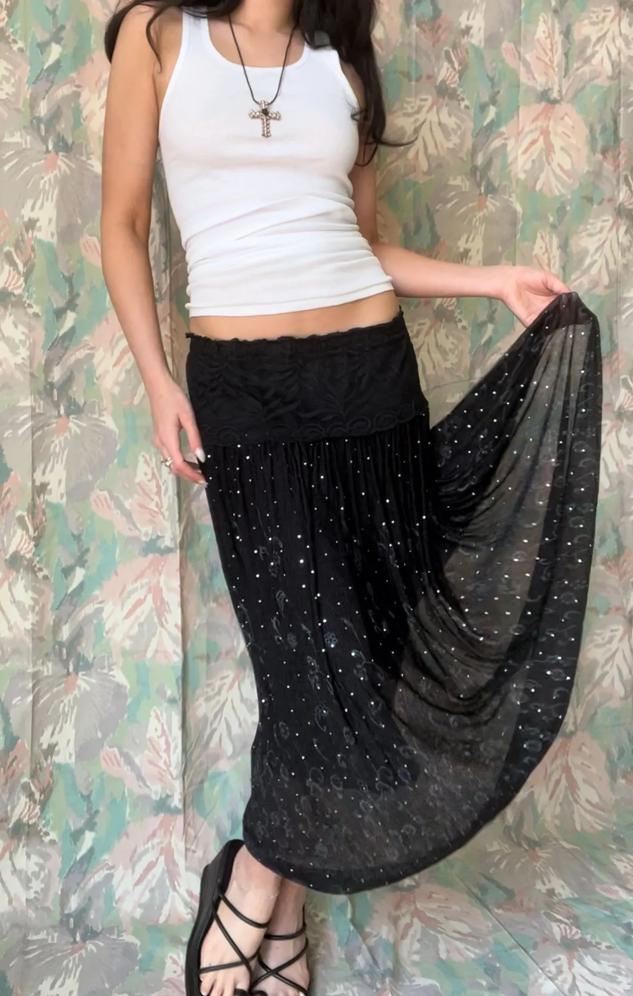 Disco Glitter Maxi Skirt