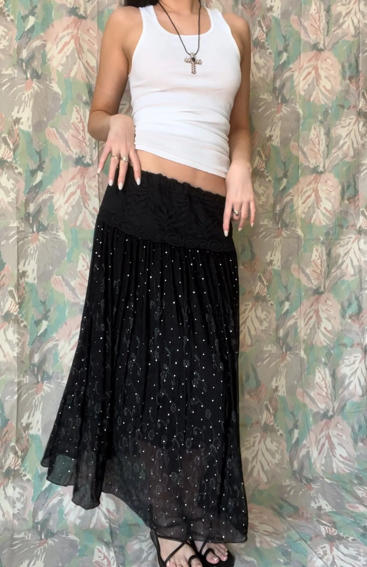 Disco Glitter Maxi Skirt