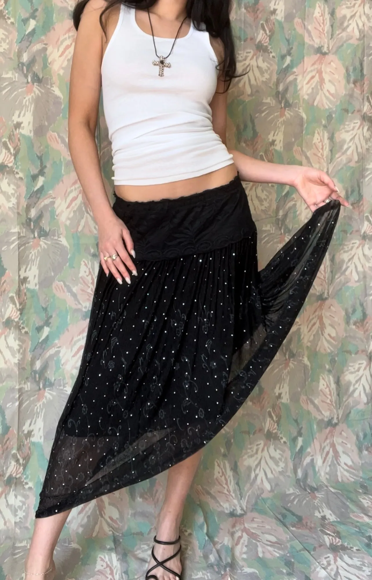 Disco Glitter Maxi Skirt